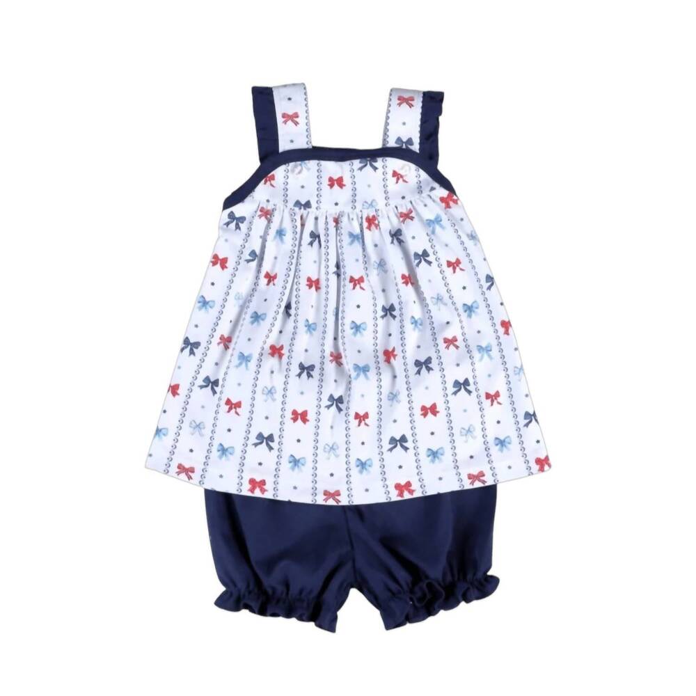 NEW BABY LOREN kids celebrate pima bloomer set in blue